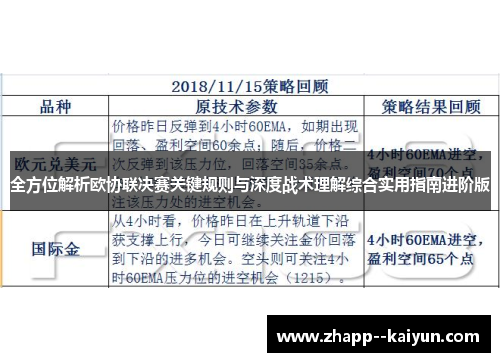 全方位解析欧协联决赛关键规则与深度战术理解综合实用指南进阶版